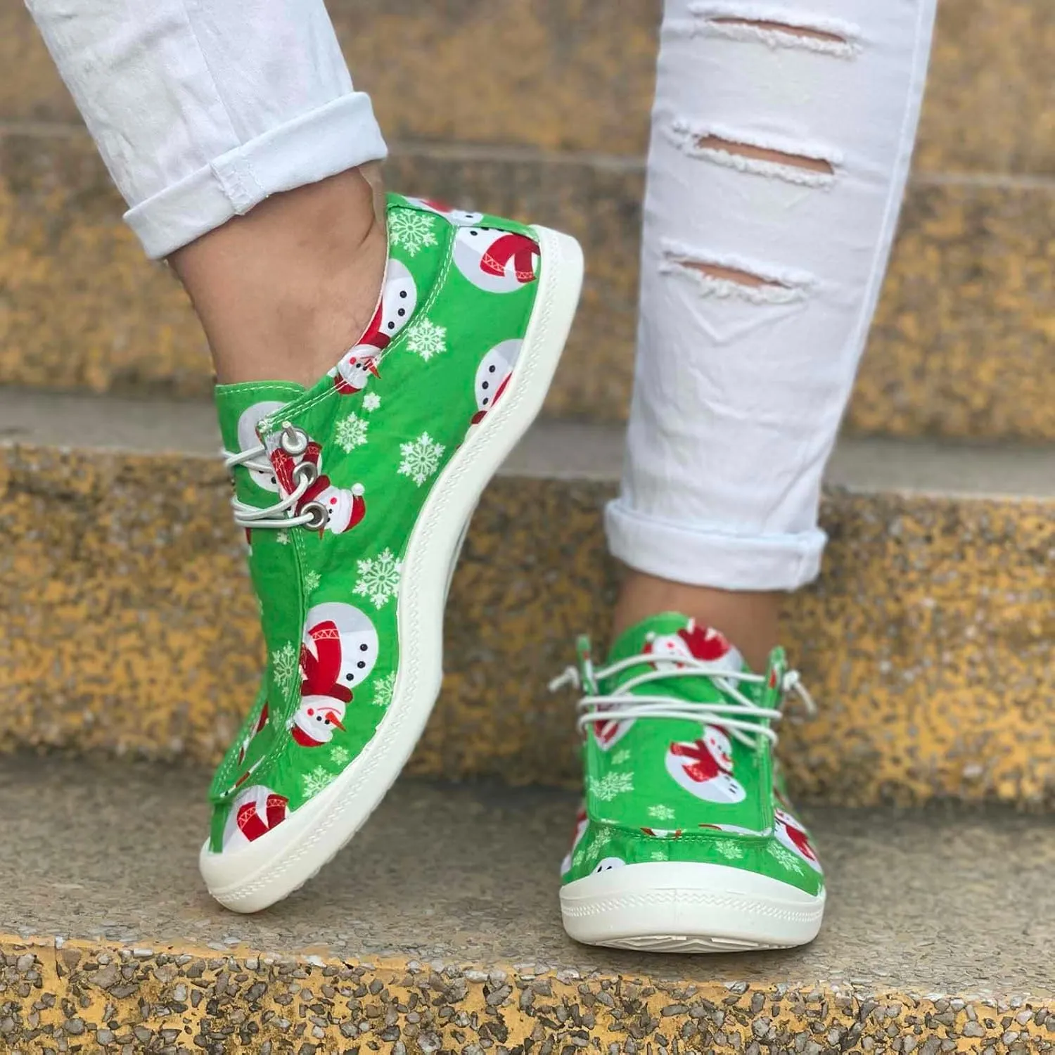 Christmas Tennis Shoes for Women Mens Sneakers Womens Loafers Comfortable Christmas Canvas Shoes Women Closed Toe Indoor and Outdoor Sale Clearance
