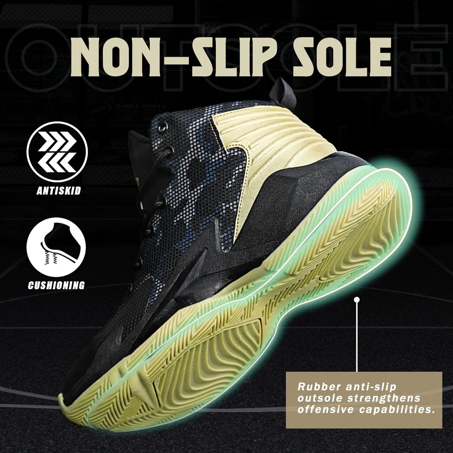 CJSPORX Men Women Basketball Shoes Breathable Non Slip Outdoor Fashion Sneakers