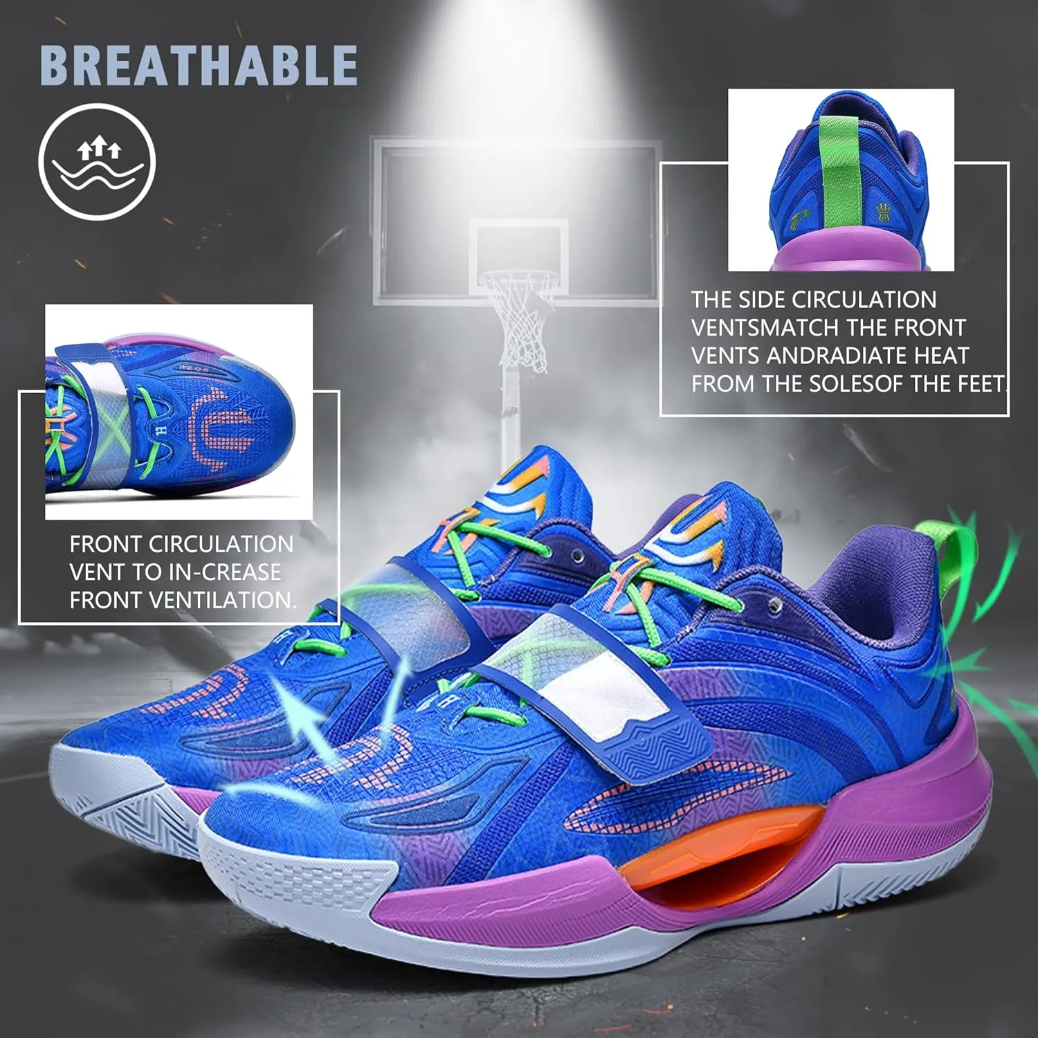 CJSPORX Men Women Basketball Shoes Breathable Non Slip Outdoor Fashion Sneakers