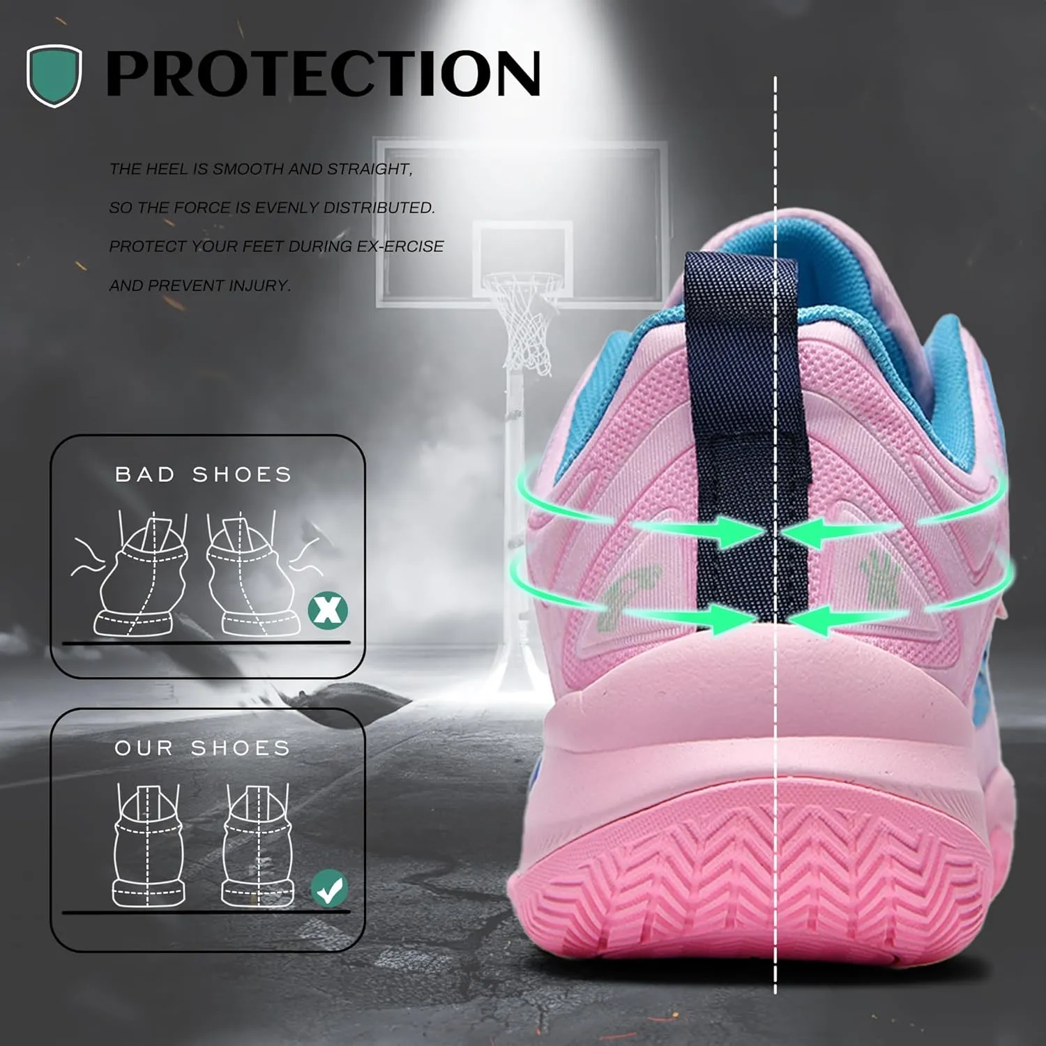 CJSPORX Men Women Basketball Shoes Breathable Non Slip Outdoor Fashion Sneakers