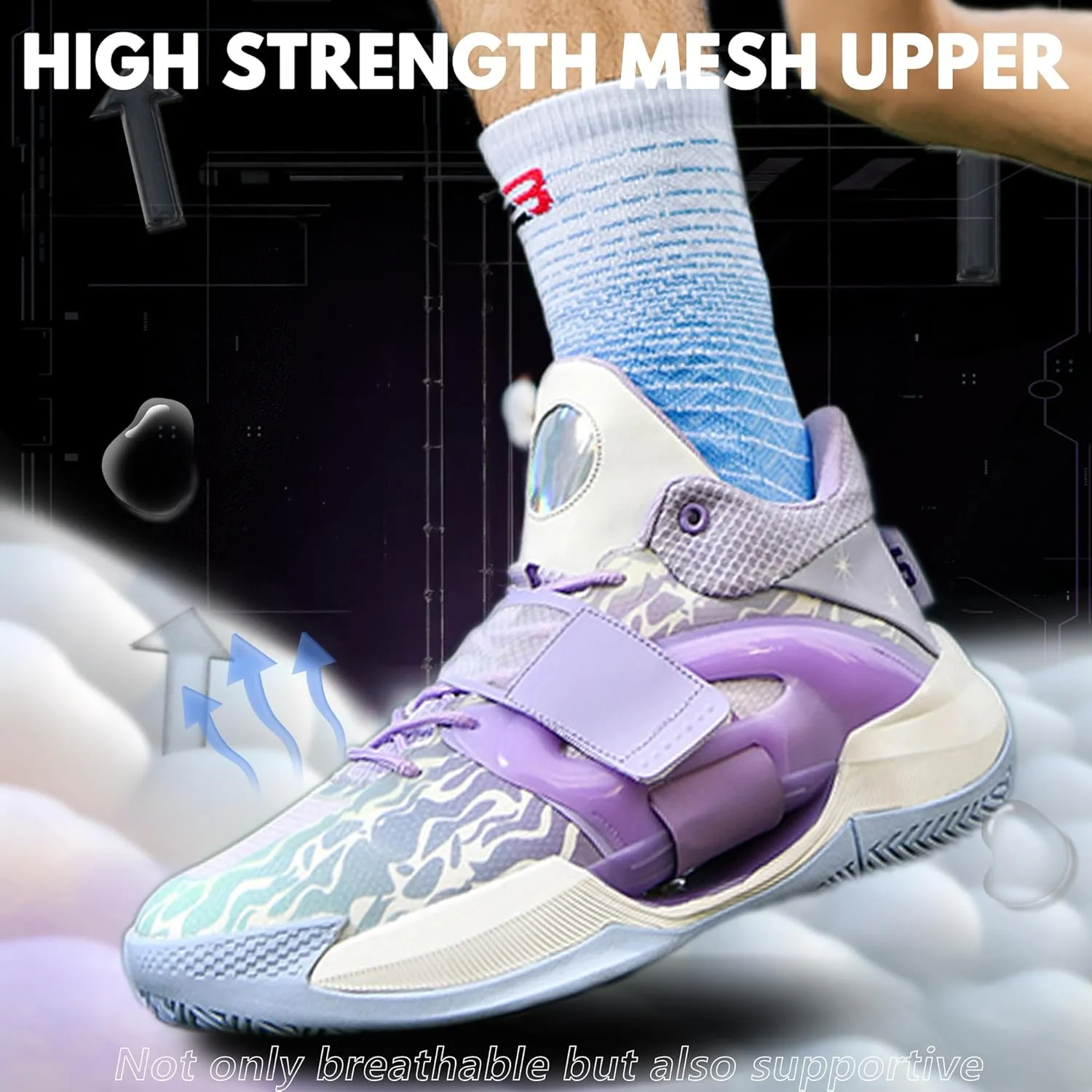 CJSPORX Men Women Basketball Shoes Breathable Non Slip Outdoor Fashion Sneakers