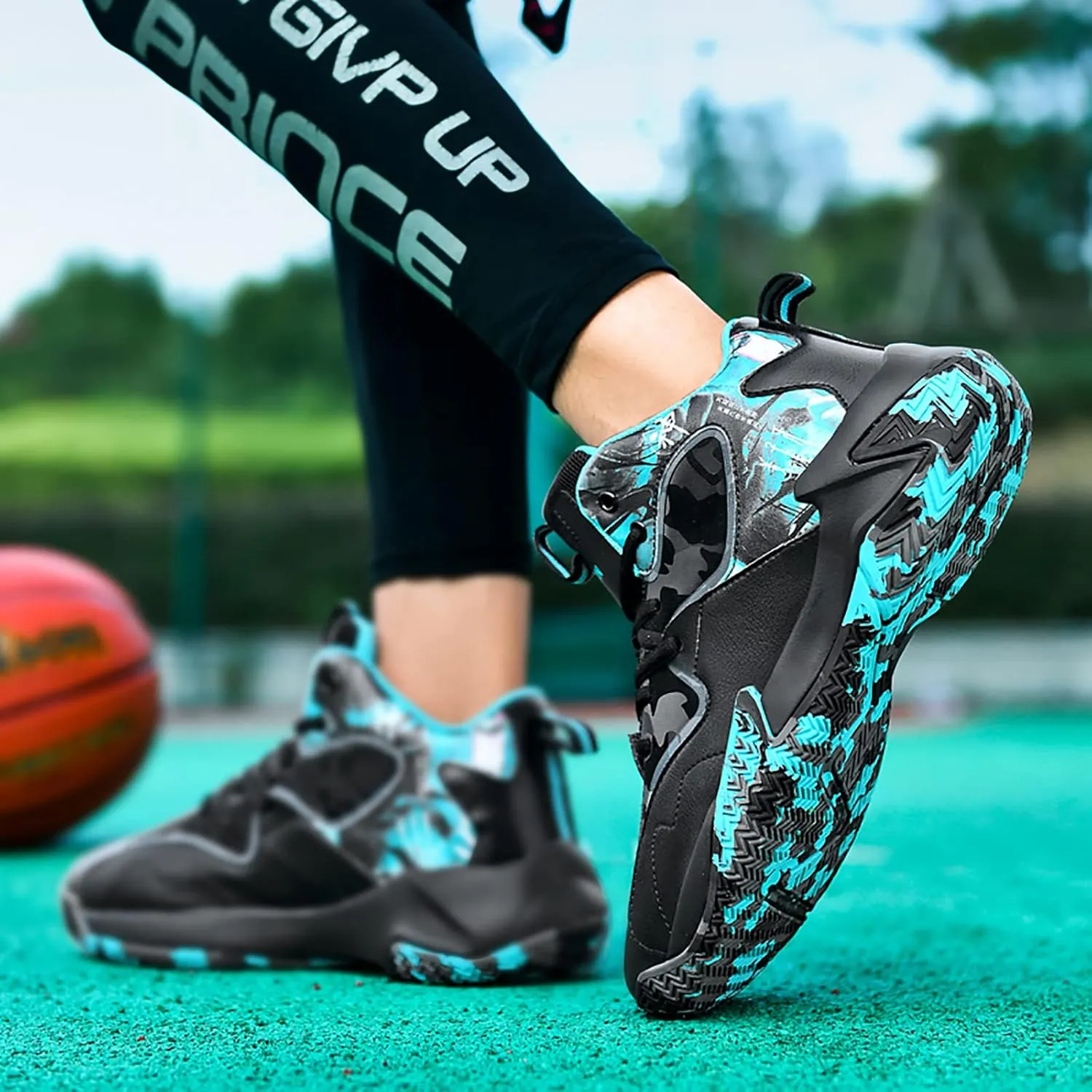 CJSPORX Mens Basketball Shoes Breathable Non Slip Running Fashion Sneakers