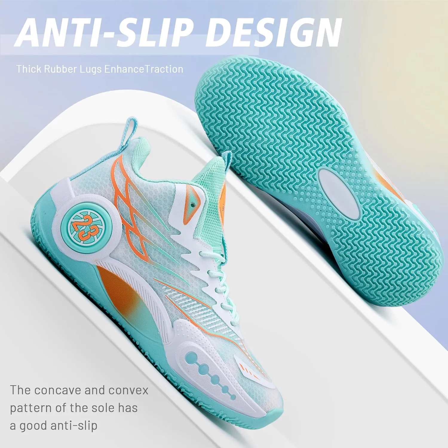 CJSPORX Women Men Basketball Shoes Non Slip Breathable Outdoor Fashion Unisex Sneakers