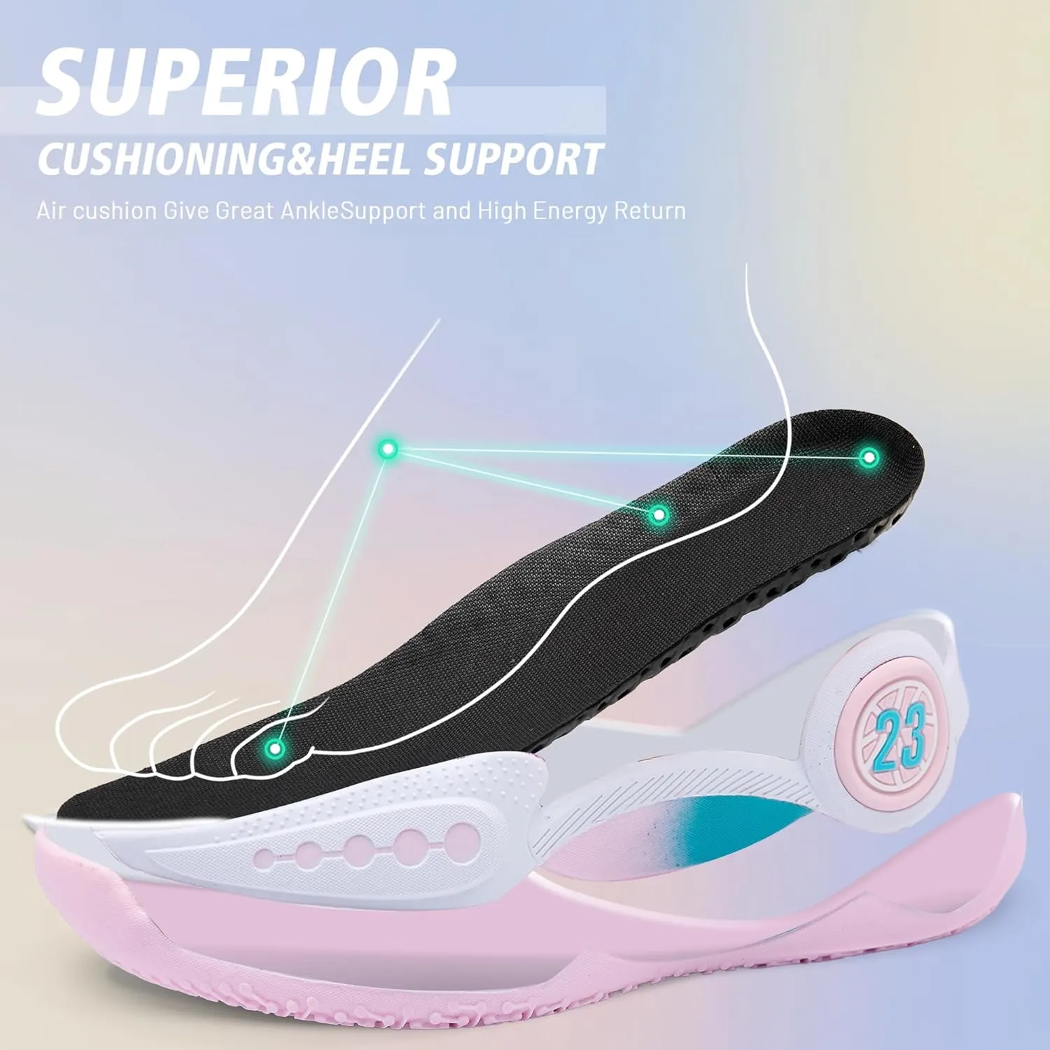 CJSPORX Women Men Basketball Shoes Non Slip Breathable Outdoor Fashion Unisex Sneakers