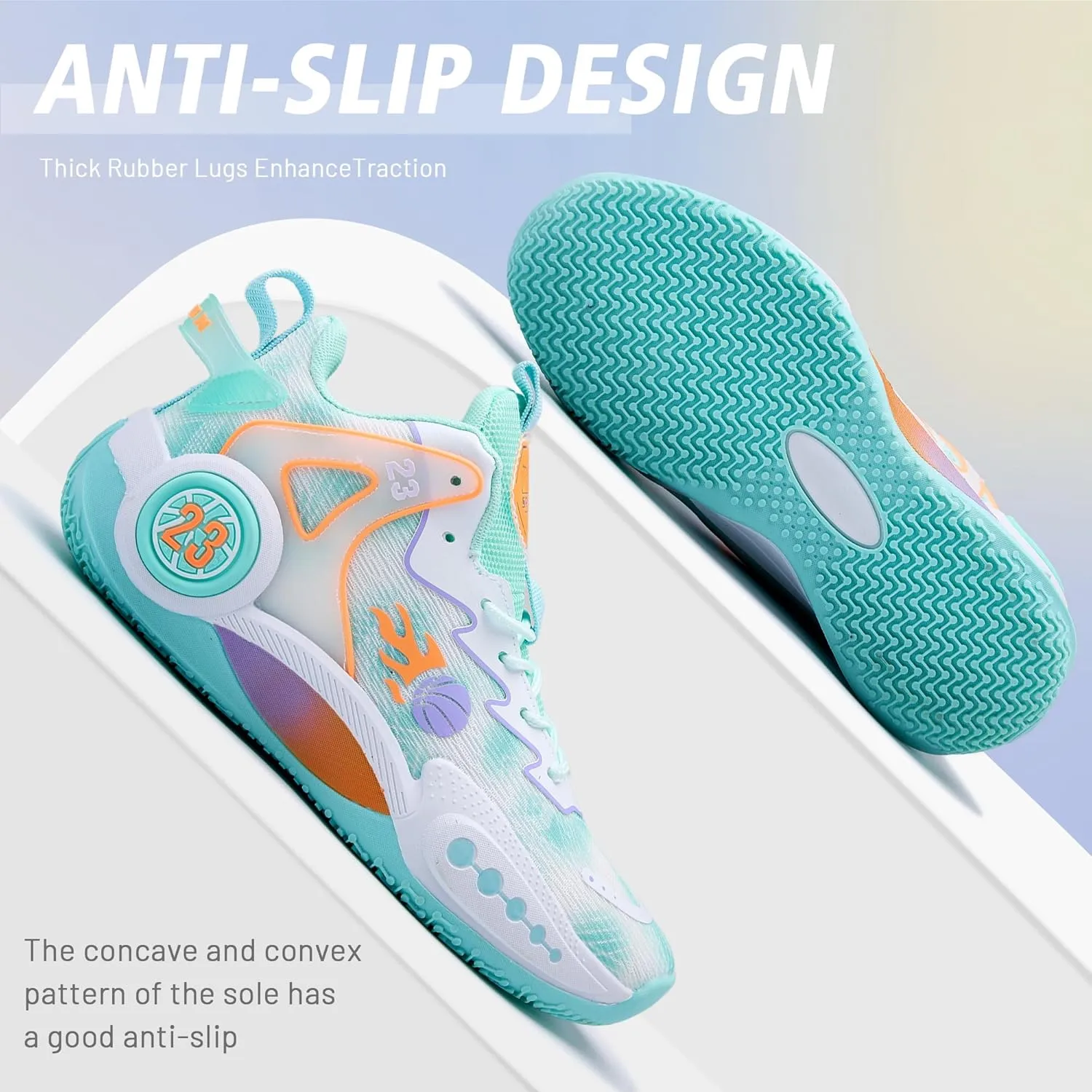 CJSPORX Women Men Basketball Shoes Non Slip Breathable Outdoor Fashion Unisex Sneakers
