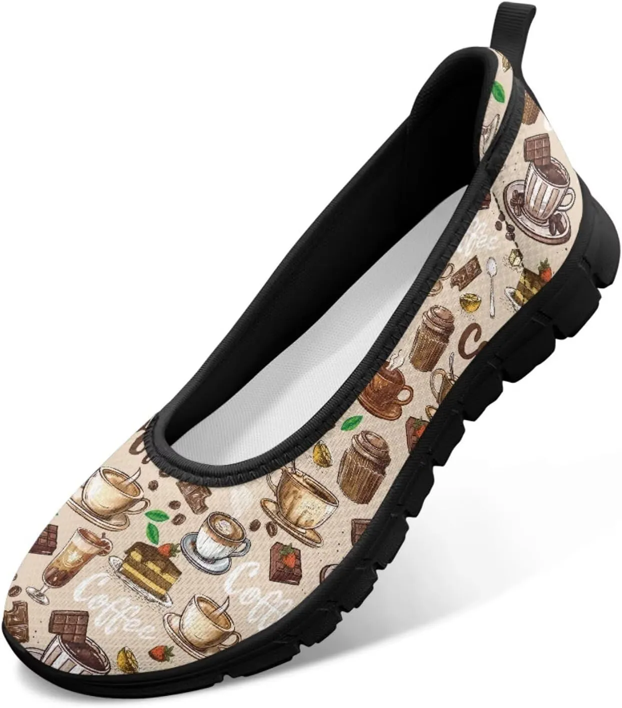 Coloranimal Loafers for Women Slip On Shoes Women Flats Shoes Travel Shoes Mesh Flats Comfortable Fashion Mesh Shoes Black Sole