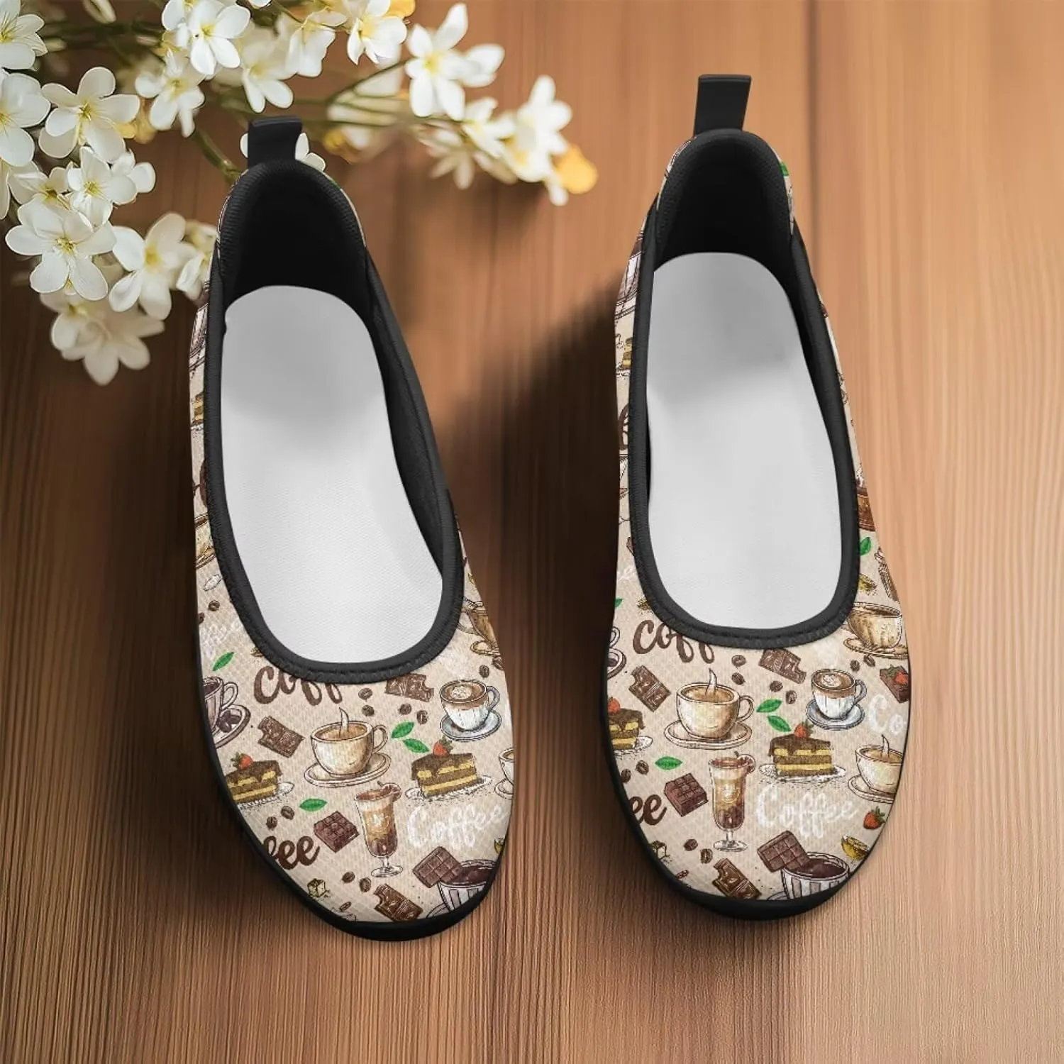 Coloranimal Loafers for Women Slip On Shoes Women Flats Shoes Travel Shoes Mesh Flats Comfortable Fashion Mesh Shoes Black Sole