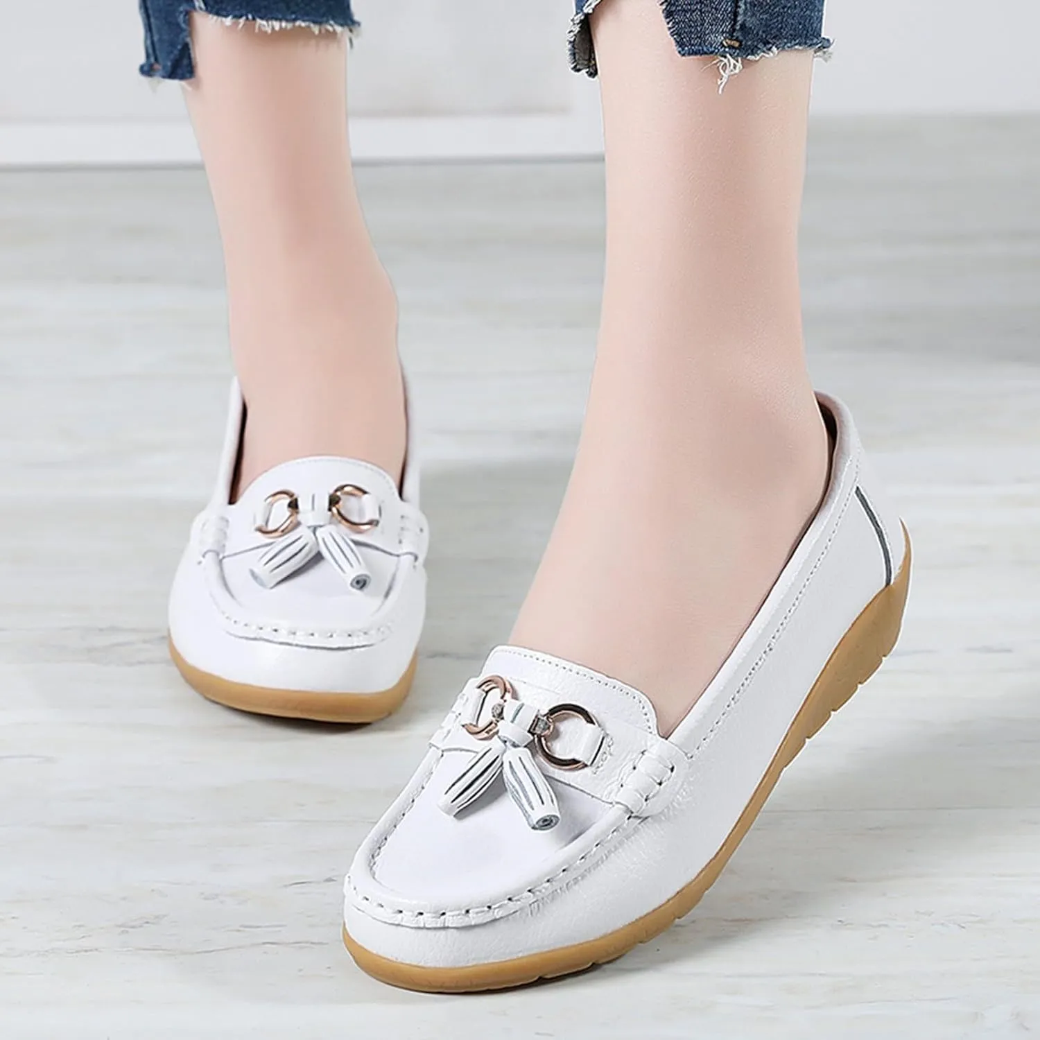 Comfy Shoes for Women Comfortable Walking Shoe Slip On Loafers Flat Penny Loafers Dress Office Shoes Business Shoe