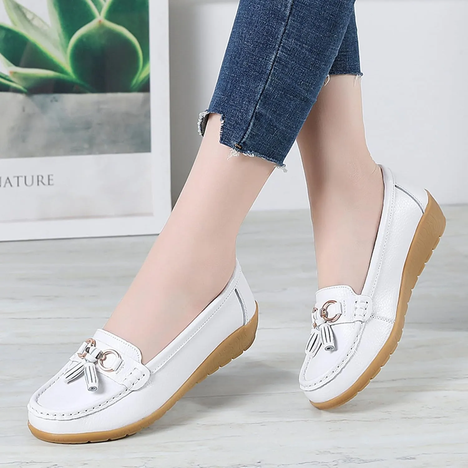 Comfy Shoes for Women Comfortable Walking Shoe Slip On Loafers Flat Penny Loafers Dress Office Shoes Business Shoe