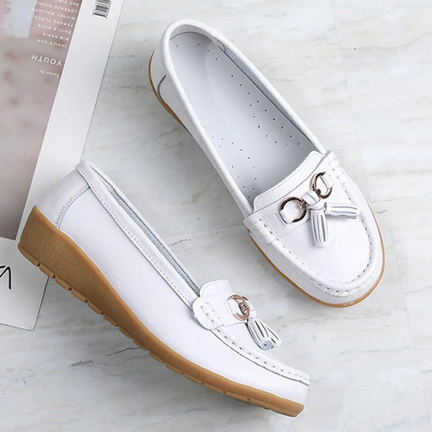 Comfy Shoes for Women Comfortable Walking Shoe Slip On Loafers Flat Penny Loafers Dress Office Shoes Business Shoe