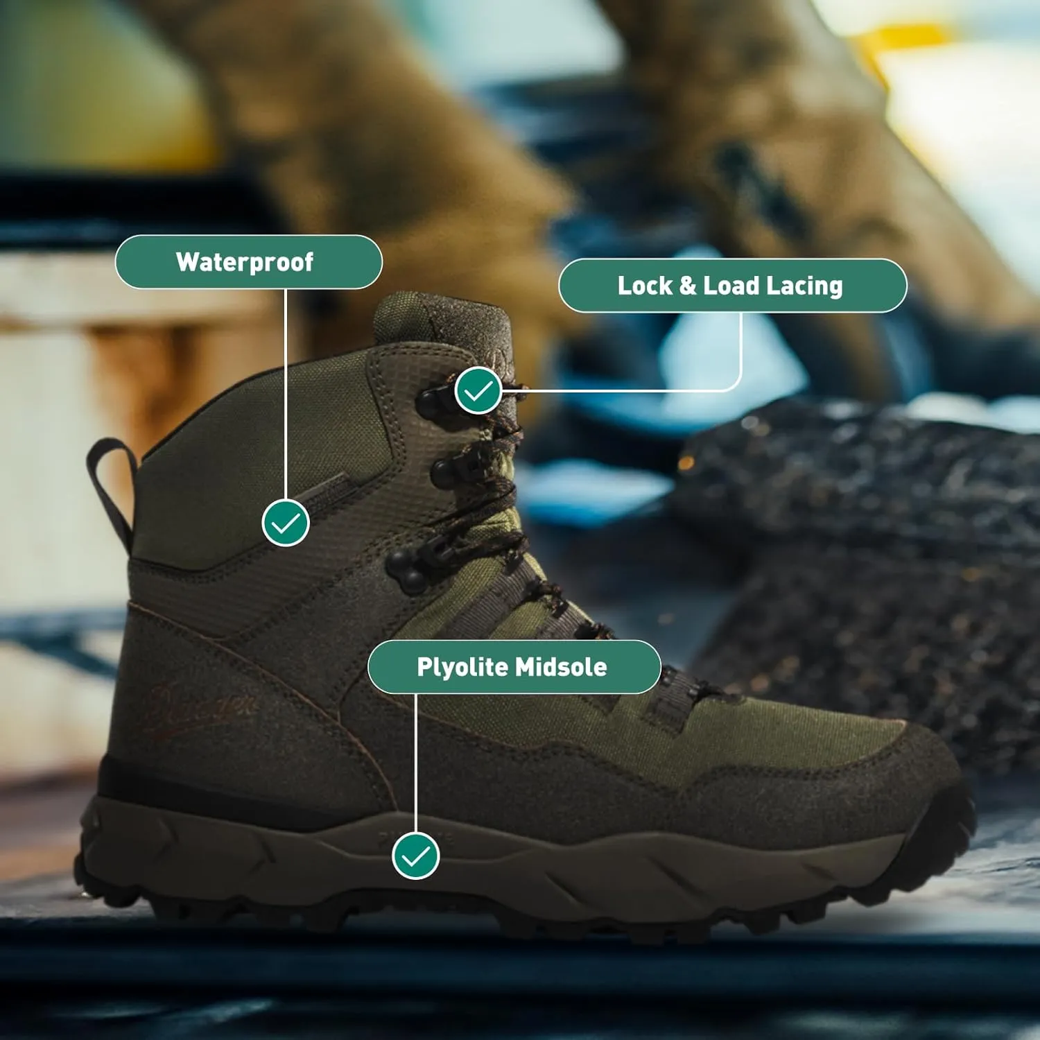 Danner Vital Trail 5 Hiking Boots for Men - Waterproof, Abrasion-Resistant Leather and Textile, with Shock-Absorbing Midsole and Traction Outsole