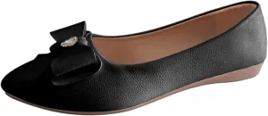 Dress Shoes for Women Bowknot Flats Pointed Toe Loafers Comfort Slip On Shoes Bowknot Business Shoes Casual Loafers