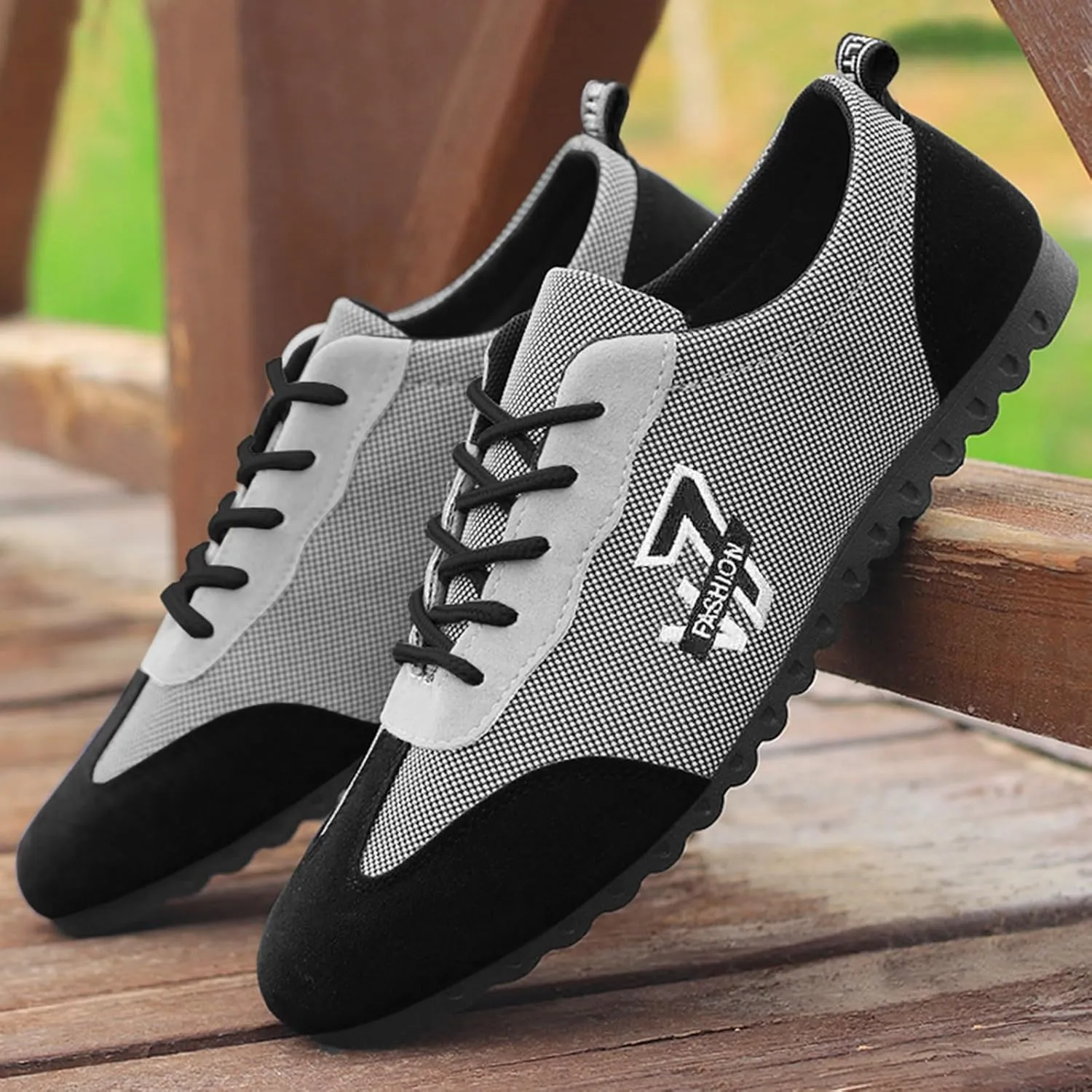 Fashion Sneakers Comfortable Fashion All Season Men Casual Shoes Flat Non Slip Sole Lace Up Breathable and Comfortable