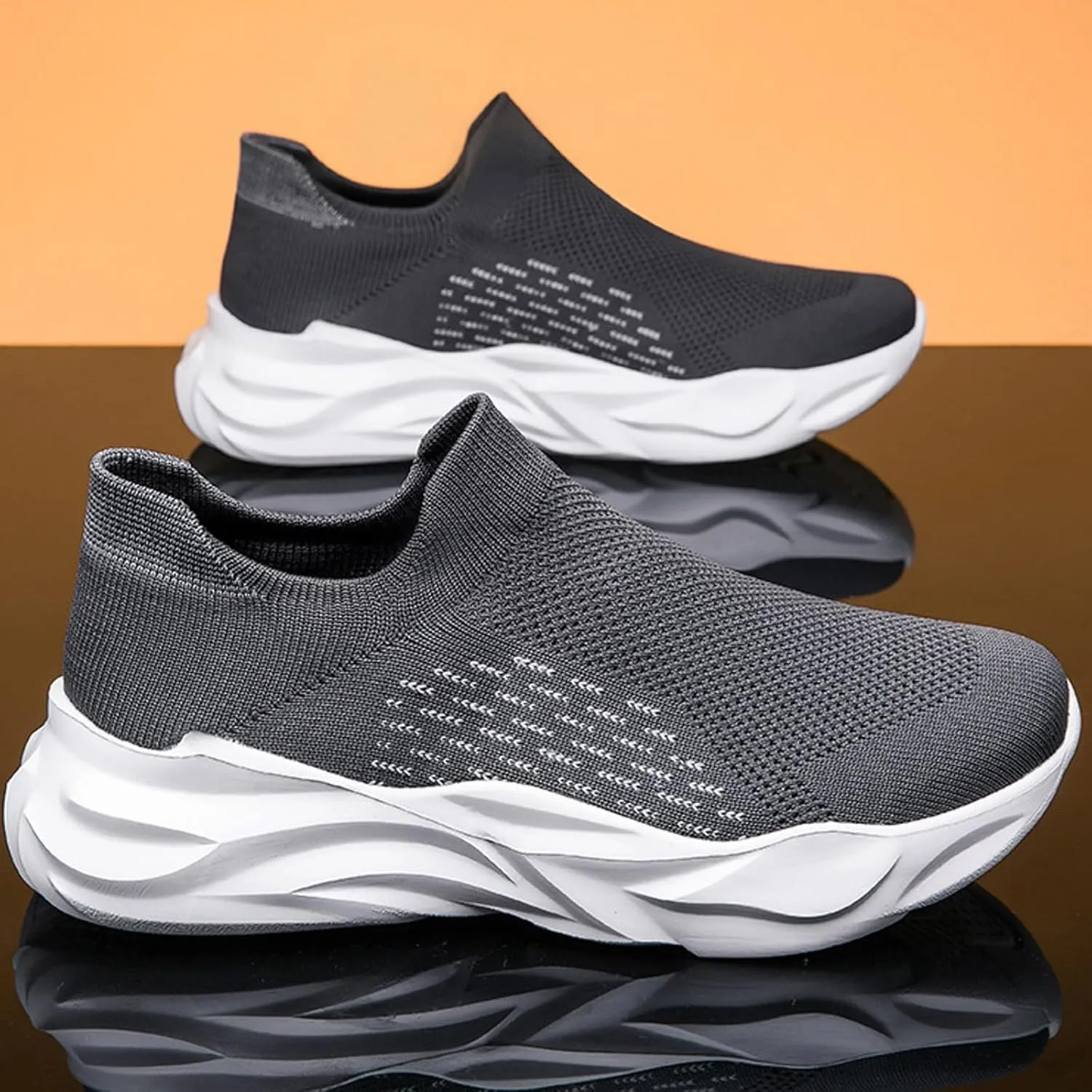 Fashion Sneakers Comfortable Men Sneakers Flying Weaver Mesh Large Size Elastic Socks Shoes Casual Sports Breathable