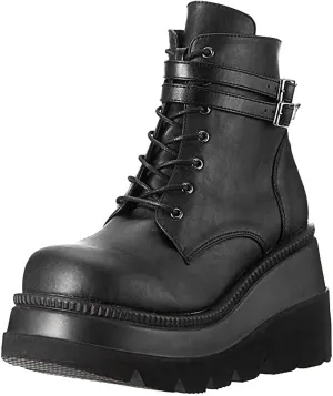 Gibobby Women's Chunky High Heel Ankle Booties, Fashion Lace Up Boots, Motorcycle Boots, Military Combat Boots, Black, All Seasons, Waterproof, Casual, Size: Asian