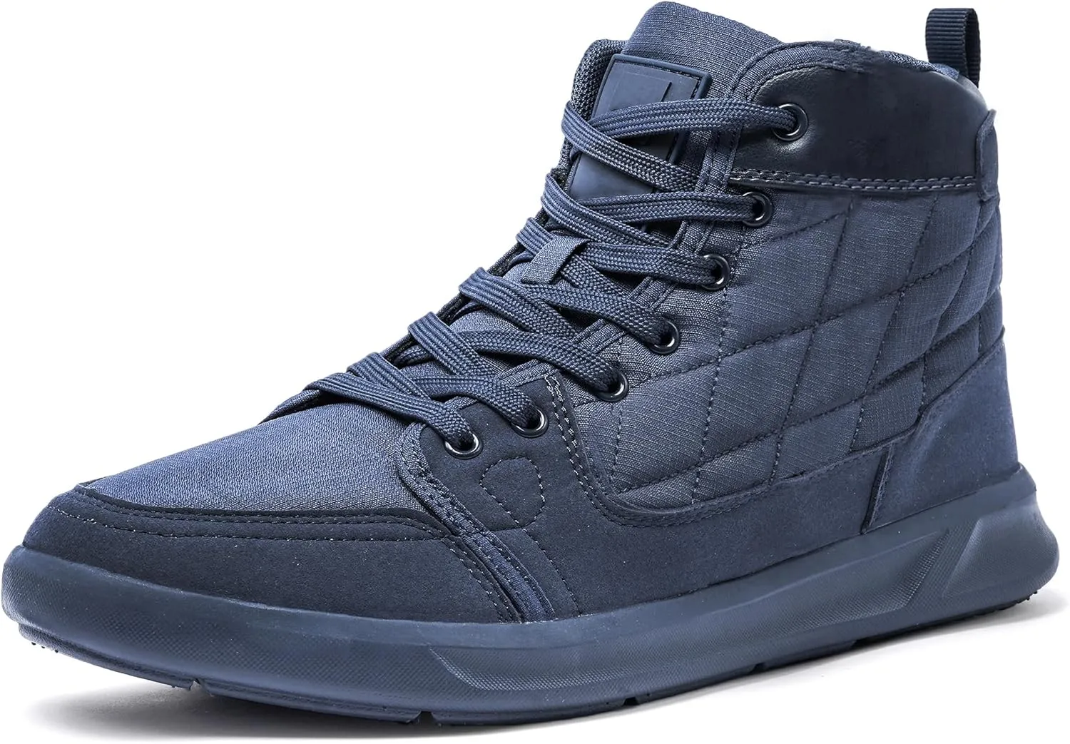 High-Top Mens Casual Shoes - Genuine Microfiber Suede Boots with Side Zipper, Lightweight Flexible Sole, Well-Cushioned Breathable and Removable Insoles