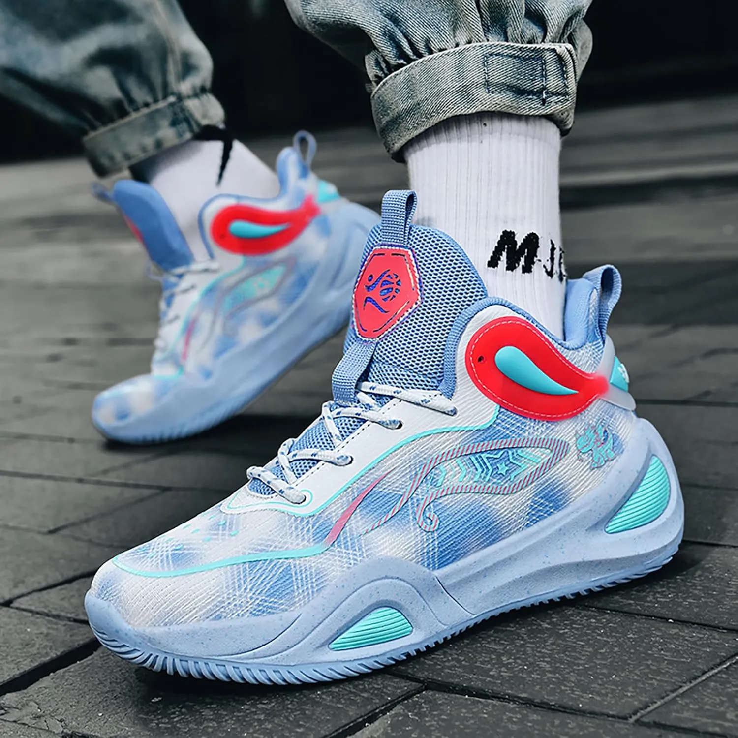 High Upper Basketball Shoes for Men Women Sneakers Fashion Breathable Sports Shoes Anti Slip