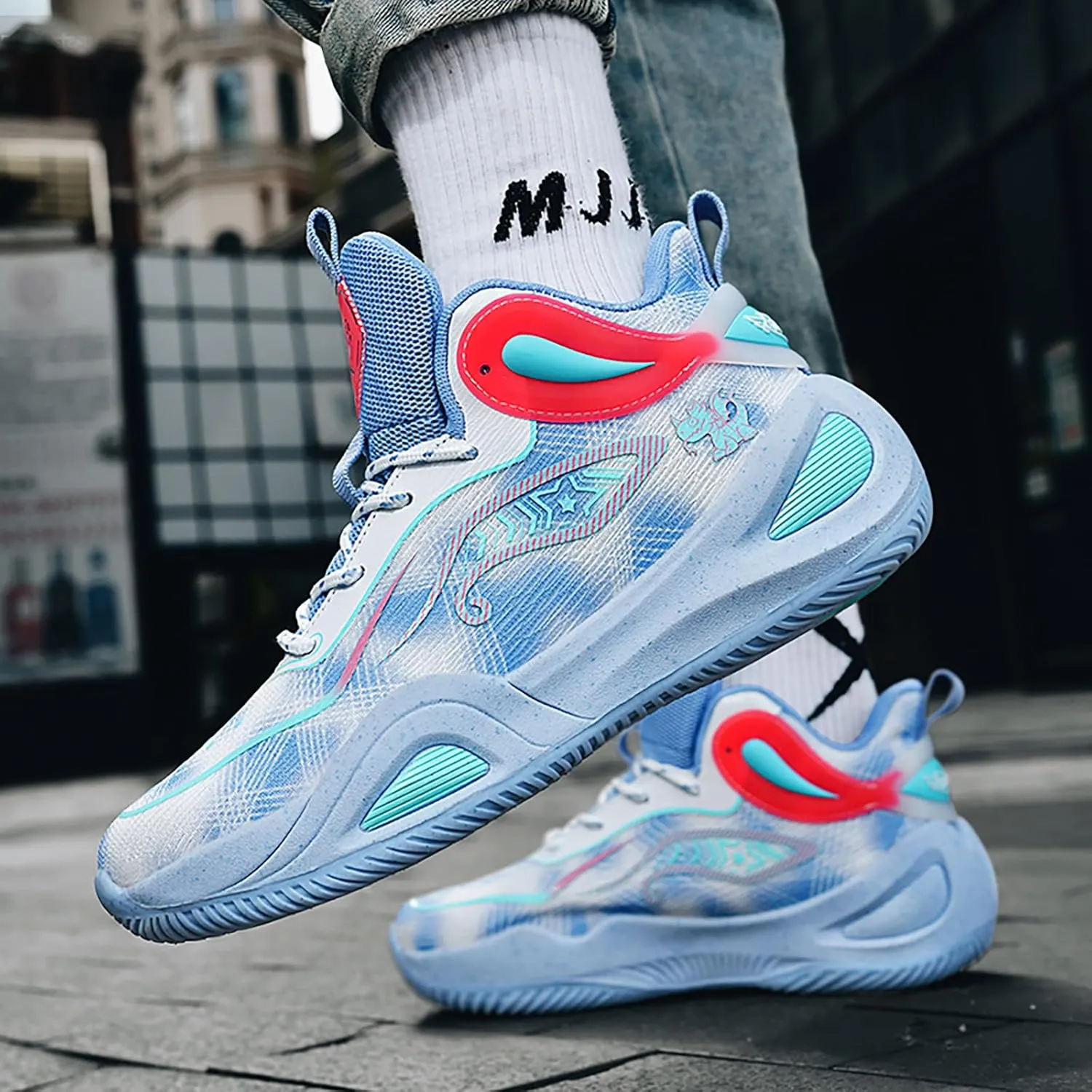 High Upper Basketball Shoes for Men Women Sneakers Fashion Breathable Sports Shoes Anti Slip