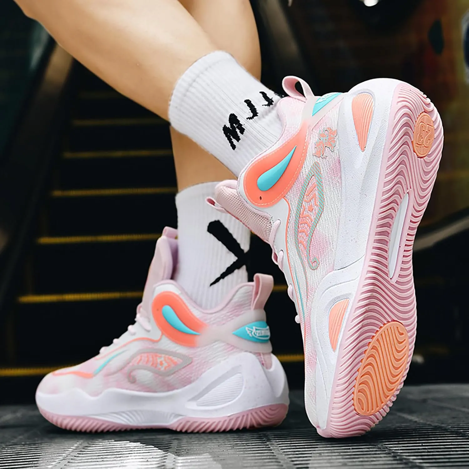 High Upper Basketball Shoes for Men Women Sneakers Fashion Breathable Sports Shoes Anti Slip