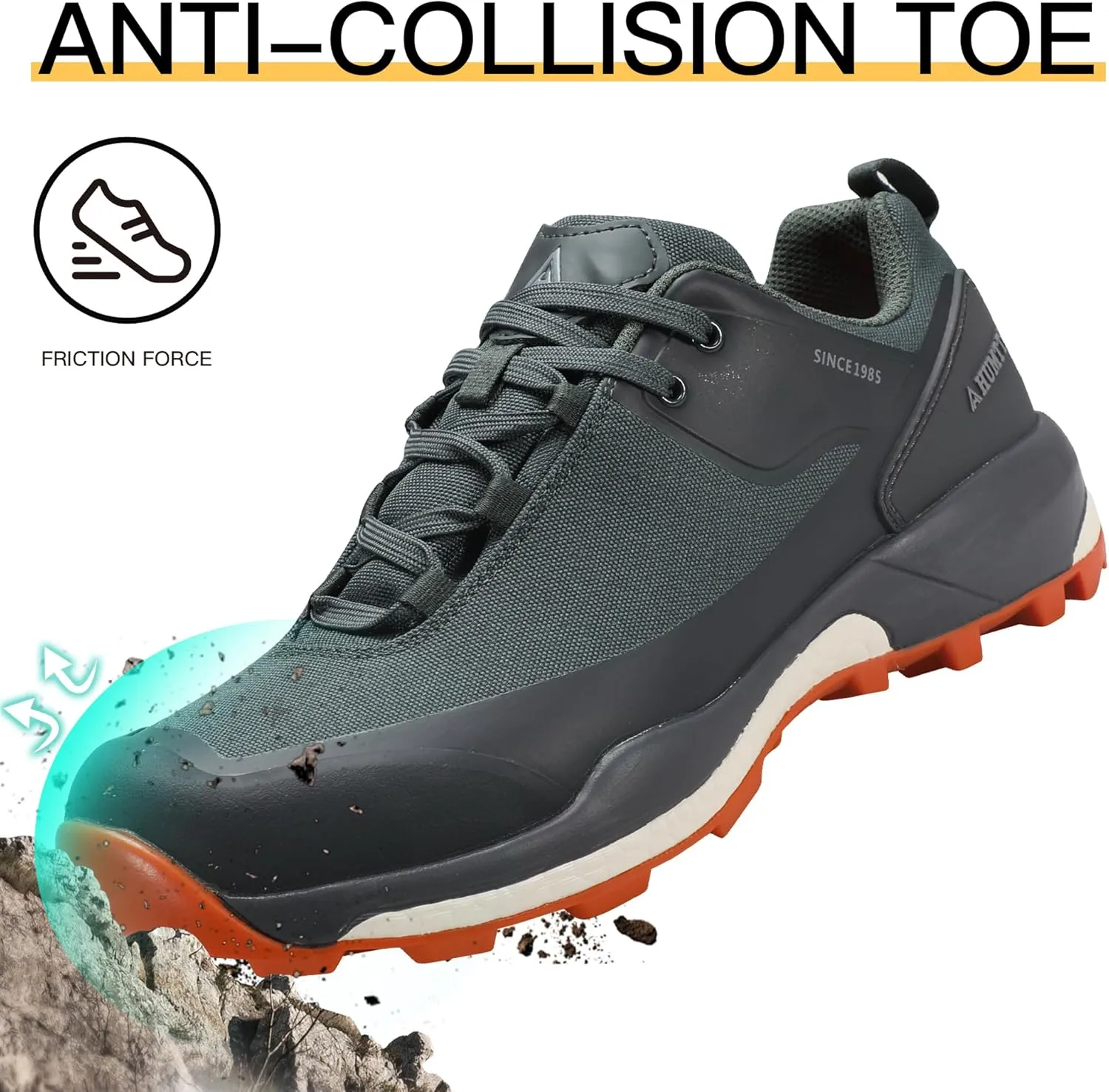 HUMTTO Men's All-Terrain Waterproof Hiking Shoes Lightweight Breathable Trekking Anti Slip Outdoor Trails Shoes