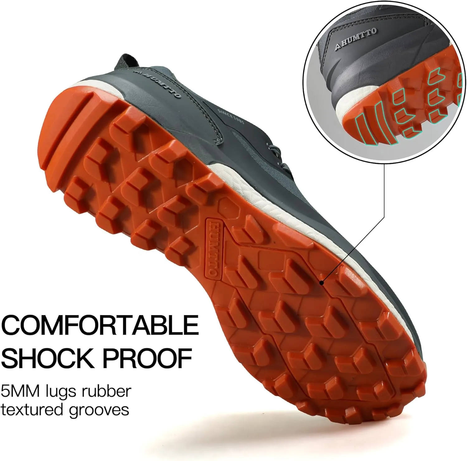 HUMTTO Men's All-Terrain Waterproof Hiking Shoes Lightweight Breathable Trekking Anti Slip Outdoor Trails Shoes