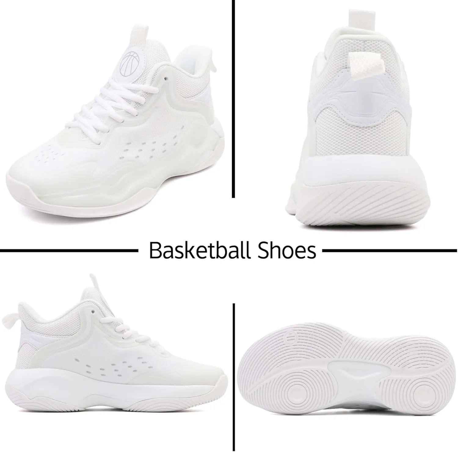 Kids Basketball Shoes, Leather Trendy Casual Sports Basketball Shoes Breathable Comfortable Boys Sneakers for Big Kids Girls Basketball Shoes