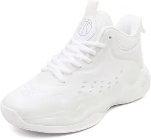 Kids Basketball Shoes, Leather Trendy Casual Sports Basketball Shoes Breathable Comfortable Boys Sneakers for Big Kids Girls Basketball Shoes