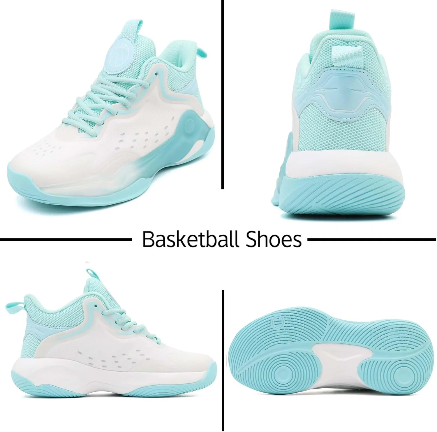 Kids Basketball Shoes, Leather Trendy Casual Sports Basketball Shoes Breathable Comfortable Boys Sneakers for Big Kids Girls Basketball Shoes