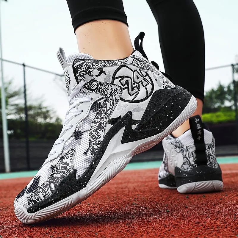 Kids Basketball Shoes, Mesh Cloth Casual Sports Basketball Shoes Breathable Comfortable Boys Sneakers for Big Kids