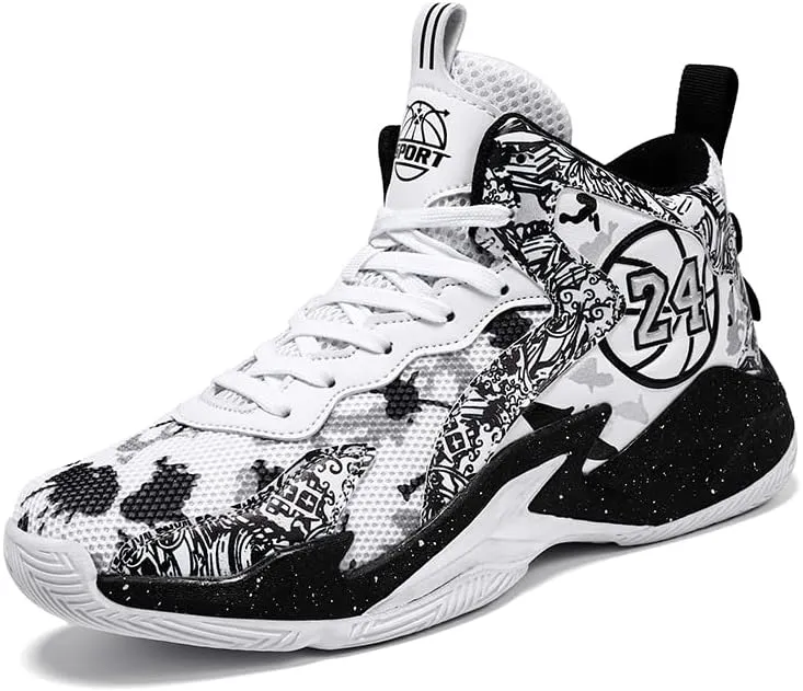 Kids Basketball Shoes, Mesh Cloth Casual Sports Basketball Shoes Breathable Comfortable Boys Sneakers for Big Kids