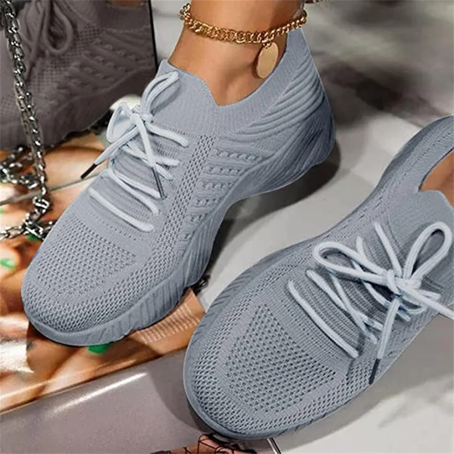 Ladmiple Tennis Shoes Womens Walking Running Slip On Breathable Athletic Workout Lightweight Breathable Gym Fashion Sneakers