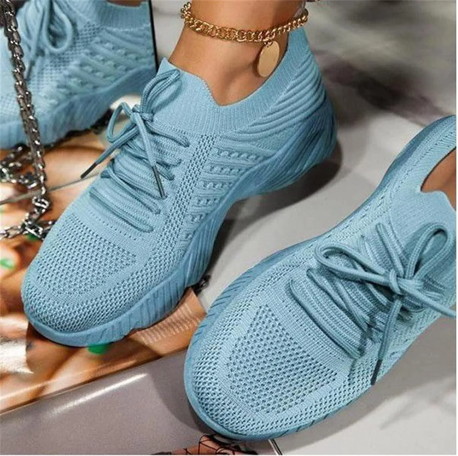Ladmiple Tennis Shoes Womens Walking Running Slip On Breathable Athletic Workout Lightweight Breathable Gym Fashion Sneakers