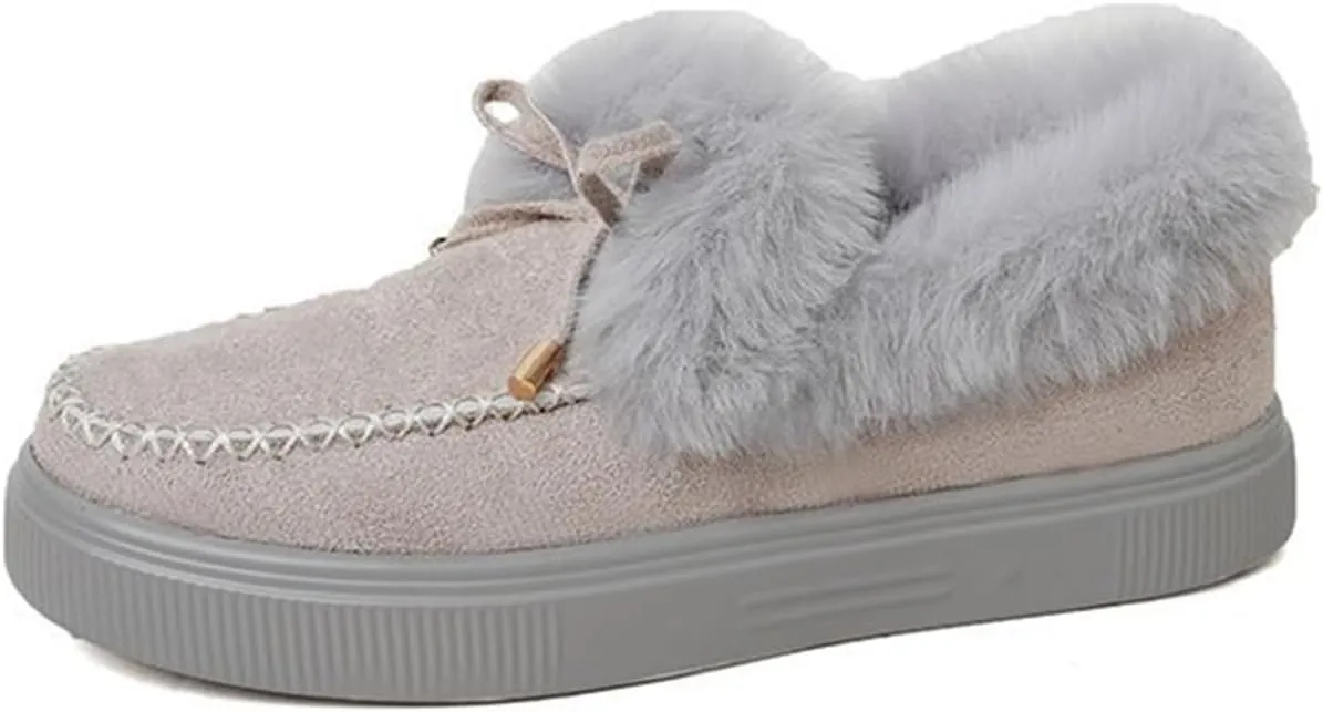 Ladmiple Winter Boots For Women 2023 Snow Warm Ankle Booties Slip On Outdoor Fur Lined Comfortable Fashion Walking Shoes