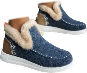 Ladmiple Winter Boots For Women 2024 Dressy Snow Boots Warm Fur Lined Anti-Slip Ankle Booties Slip On Warm Loafers Shoes