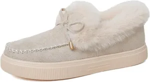 Ladmiple Winter Boots For Women 2024 Fashion Snow Warm Ankle Booties Comfortable Slip On Fur Lined Walking Winter Shoes
