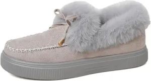 Ladmiple Winter Boots For Women Fashion Warm Fur Lined Snow Boots Outdoor Slip On Comfortable Fashion Short Ankle Booties