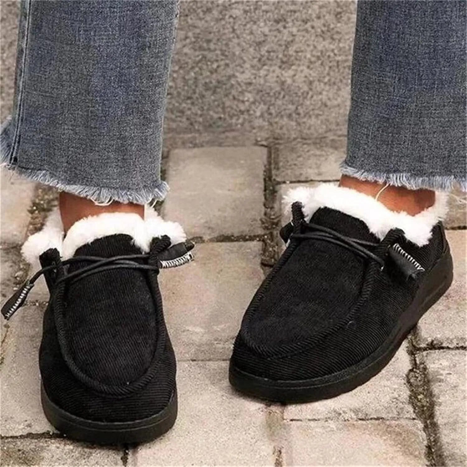 Ladmiple Winter Boots For Women Warm Snow Ankle Booties Comfortable Slip On Outdoor Fur Lined Thickening Walking Winter Shoes