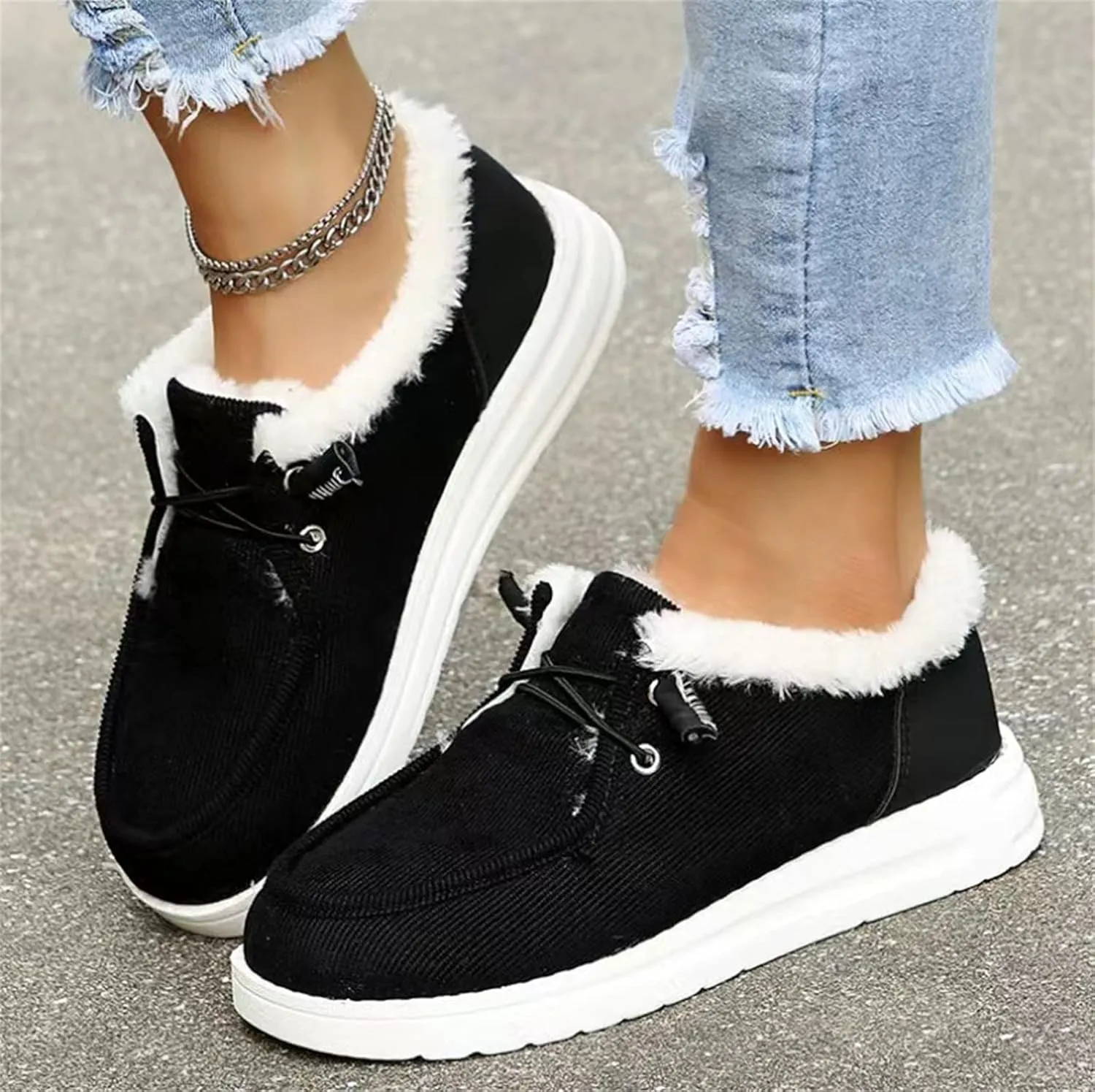 Ladmiple Winter Boots For Women Warm Snow Ankle Booties Comfortable Slip On Outdoor Fur Lined Thickening Walking Winter Shoes
