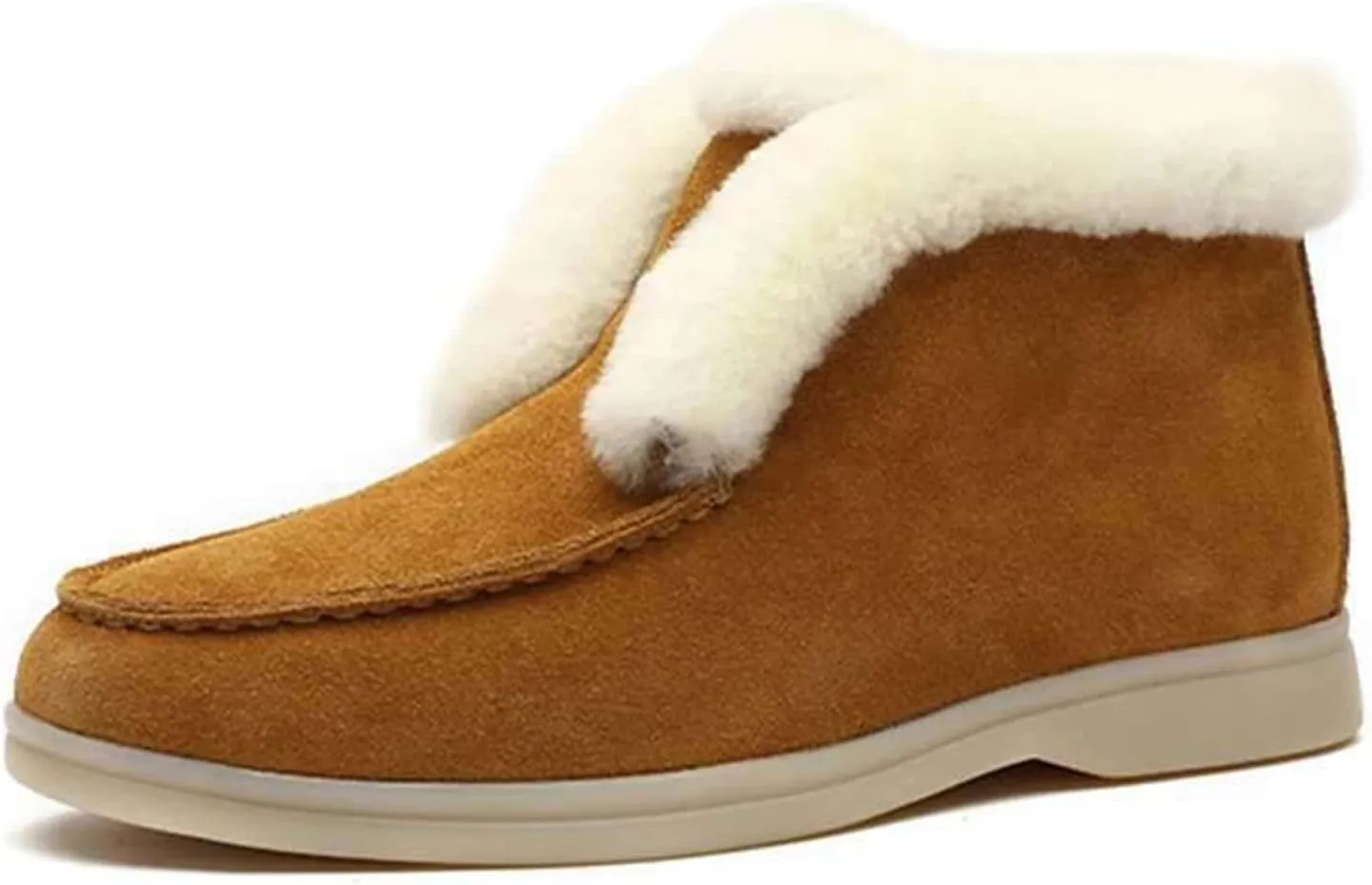 Ladmiple Winter Boots For Women Wide Width High-top Snow Boots Slip on Warm Comfortable Outdoor Fur Lined Ankle Booties