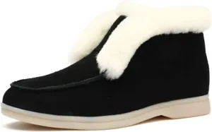 Ladmiple Winter Boots For Women Wide Width High-top Snow Boots Slip on Warm Comfortable Outdoor Fur Lined Ankle Booties