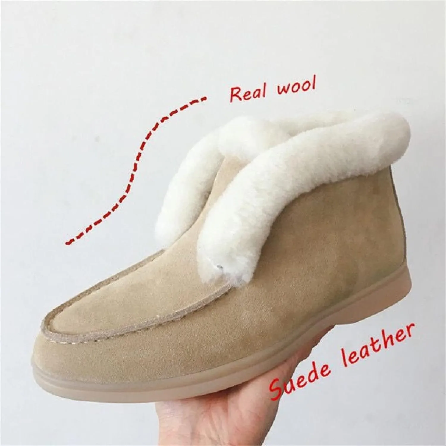 Ladmiple Winter Boots For Women Wide Width High-top Snow Boots Slip on Warm Comfortable Outdoor Fur Lined Ankle Booties