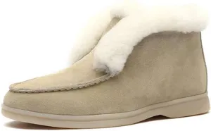 Ladmiple Winter Boots For Women Wide Width High-top Snow Boots Slip on Warm Comfortable Outdoor Fur Lined Ankle Booties