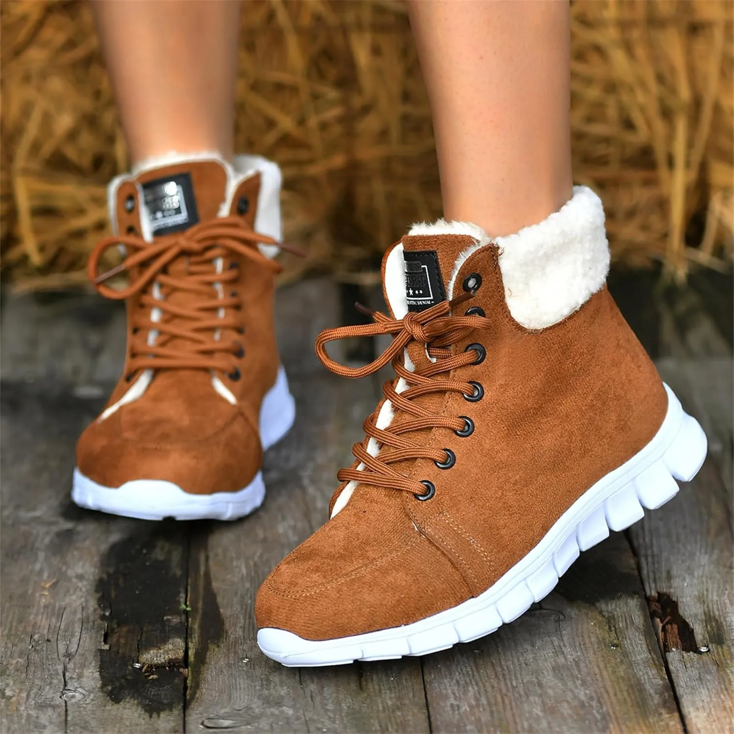 Ladmiple Winter Dress Boots For Women 2024 Casual Slip-on Warm Loafers Shoes Faux Fur-Lined Comfortable Snow Ankle Booties
