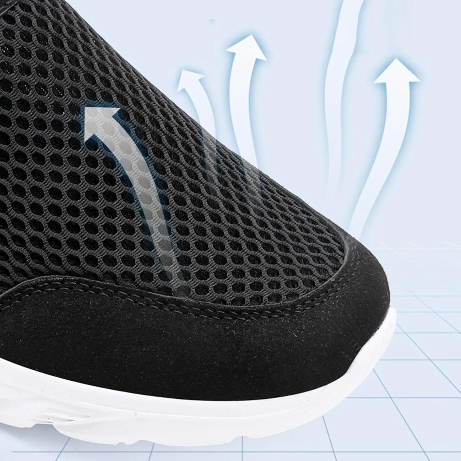 Light-Weight Mens Loafers & Slip-Ons Men's Mesh Foot Covered Breathable Lightweight Travel Slip On Sneakers