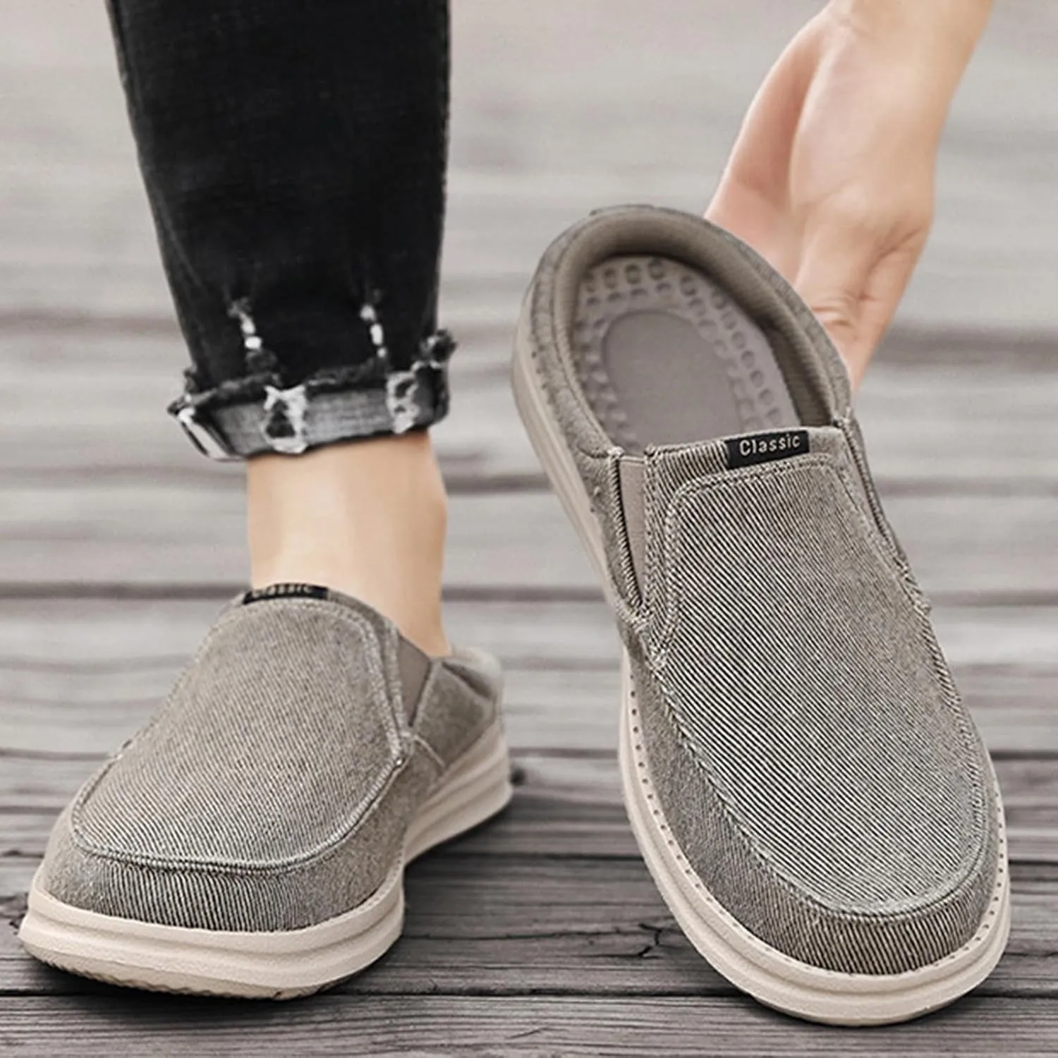 Lightweight Shoes Men's Breathable Toe Cap Outer Wear Trendy Casual Shoes
