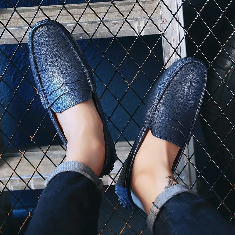 Loafers for Men Round Toe Faux Leather Penny Driving Loafers Flexible Lightweight Comfortable Casual Slip On