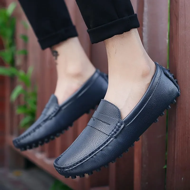 Loafers for Men Round Toe Faux Leather Penny Driving Loafers Flexible Lightweight Comfortable Casual Slip On