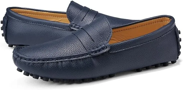 Loafers for Men Round Toe Faux Leather Penny Driving Loafers Flexible Lightweight Comfortable Casual Slip On