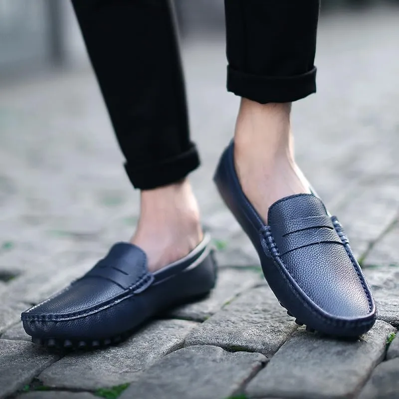 Loafers for Men Round Toe Faux Leather Penny Driving Loafers Flexible Lightweight Comfortable Casual Slip On