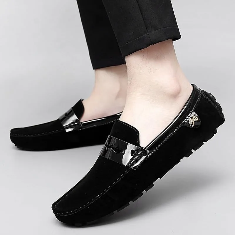 Loafers for Men Round Toe PU Leather Penny Driving Loafers Flexible Lightweight Flat Heel Classic Prom Slip On